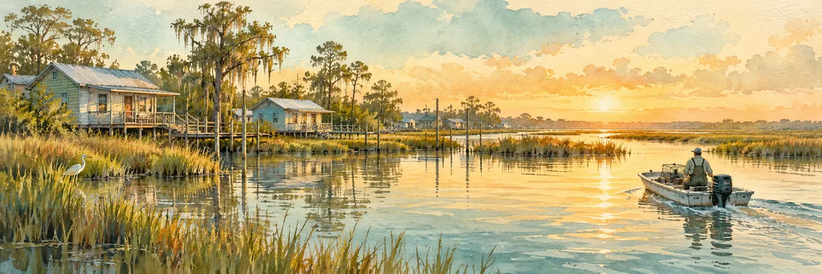Louisiana marsh and coastal water